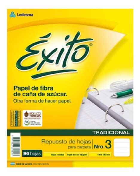 Repuesto N°3 Exito 96 Hojas Rayadas 0