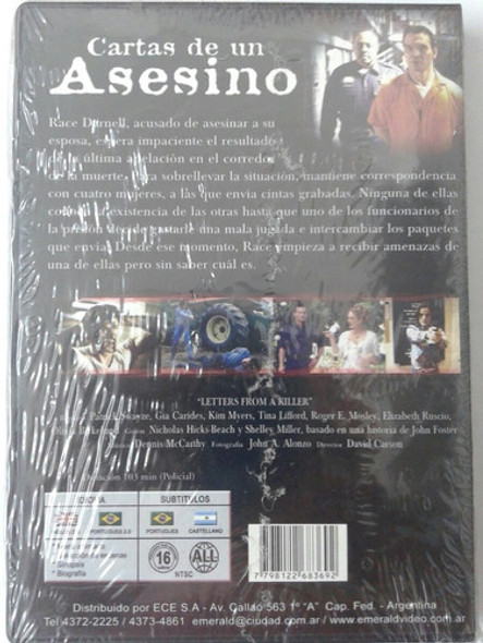 Cartas De Un Asesino - Dvd Nuevo Original Cerrado - Mcbmi 1