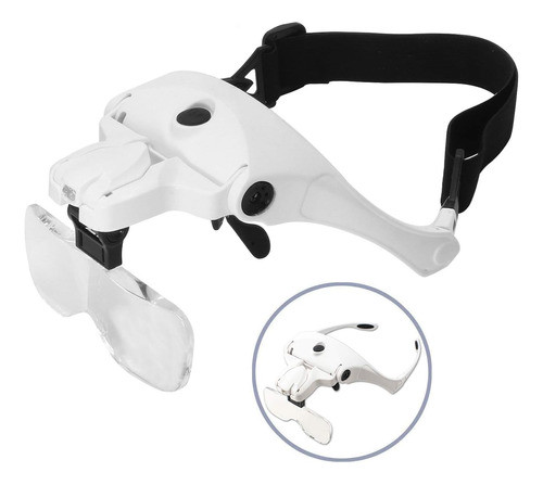 Gafas De Aumento Con Luz Led Recargable Con Lupa + 5 Lentes 0
