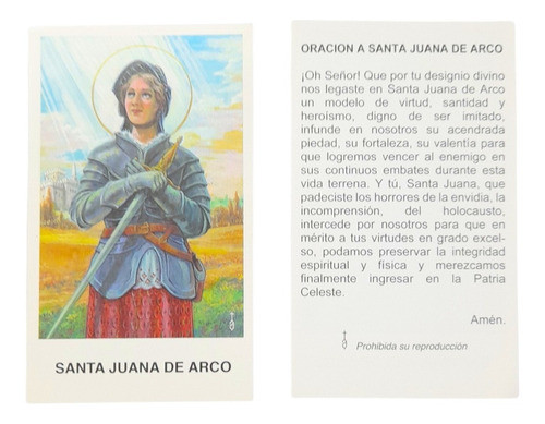 Estampas Juana De Arco  Santo Santoral Virgen X 100 Un 0