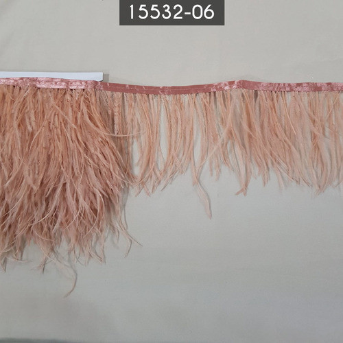 Pluma De Avestruz 100% 1mt X 13cm Largura Salmão 0
