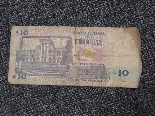 Billete De Diez Pesos Uruguayos 1998 1