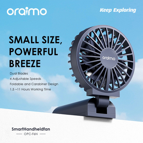 Ventilador De Mano Portátil Oraimo Opcf6n 4 Velocidades - - 1