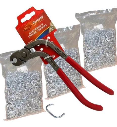 Alicate Tapeceiro Estofador Corneta + 3 Kg Grampo Tipo C 0