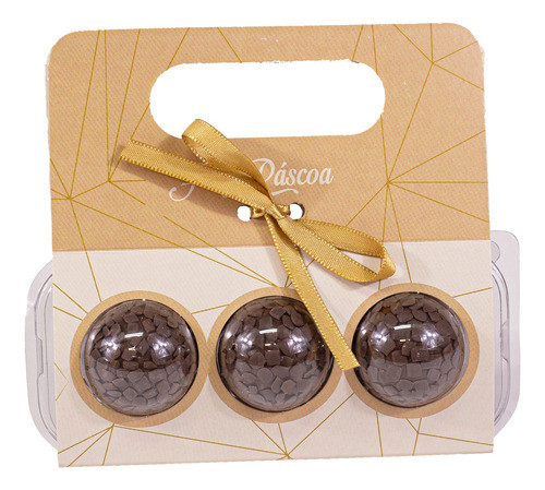 10 Embalagens Maleta Blister Para 3 Doces Brigadeiro Páscoa 0