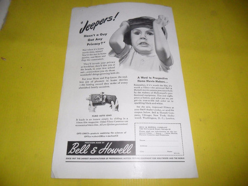 Antigua Publicidad 1946 Bell & Howell Filmo Auto Load 0