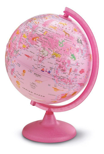 Globo Terrestre Iluminado Pink Zoo 25cm Bivolt 0