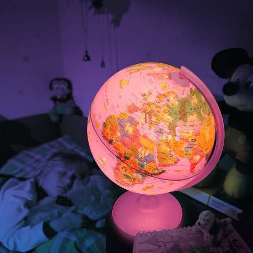 Globo Terrestre Iluminado Pink Zoo 25cm Bivolt 1