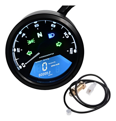 Tablero Analogico Digital 12v Universal Motos Redondo 0