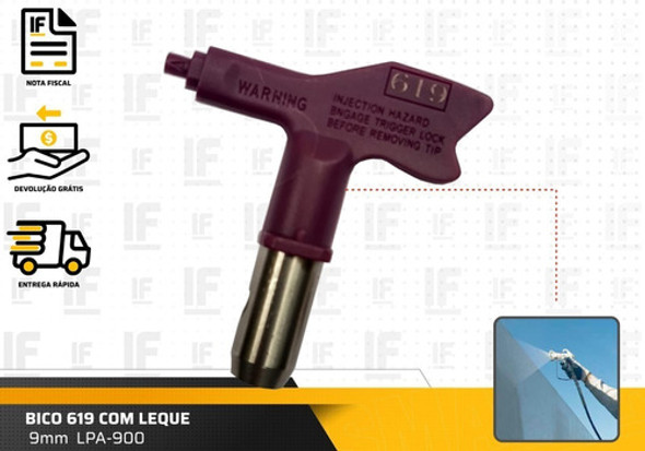 Bico Airless 619 Leque Novo Profissional Pintura Lpa-900 1
