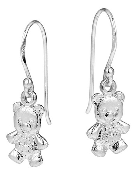 Pendientes Colgantes De Plata De Ley 925 Con Oso De Peluche 1