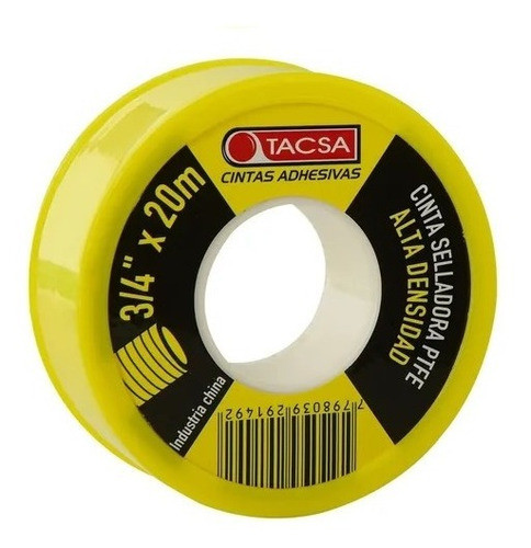 Cinta Tacsaflon Alta Densidad Ptfe Plomeria Caños 3/4'' 20mt 0