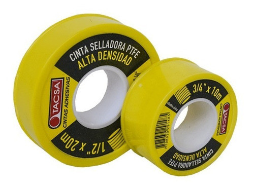 Cinta Tacsaflon Alta Densidad Ptfe Plomeria Caños 3/4'' 20mt 1