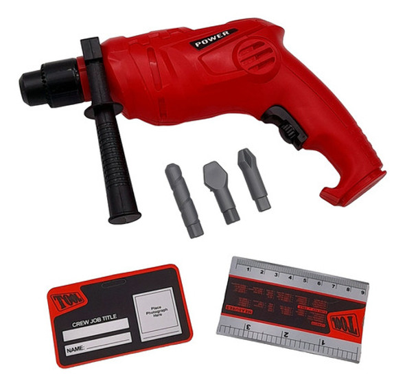 Taladro De Juguete Con Movimiento, Sonido Y Accesorios 0