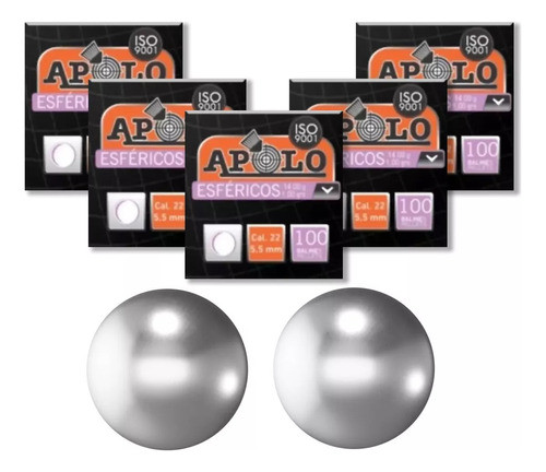Balines Esféricos Apolo 5.5 Mm  Aire Comprimido X 5 Cajas 0