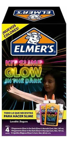 Kit Slime Glow In The Dark 4 Piezas Elmers 0