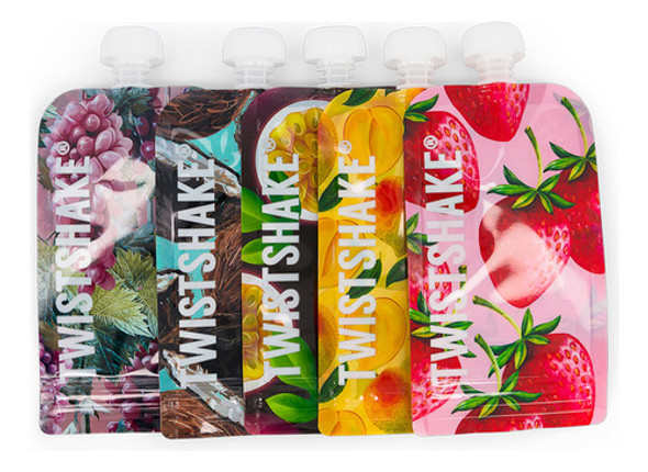 Saco Reutilizável Papinha Squeeze Bag Twistshake - Kit C/ 5 0