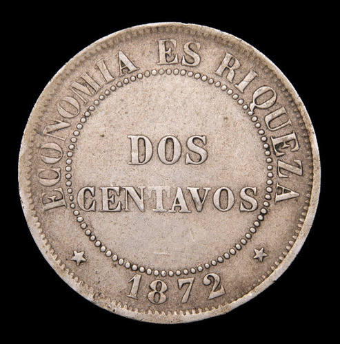 Chile 2 Centavos 1872 Excelente Km 147 1