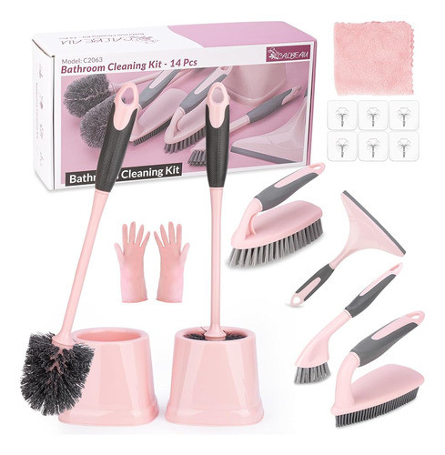 Calbeau 14 Pcs Herramientas De Limpieza De Baño Con Cepillo 0