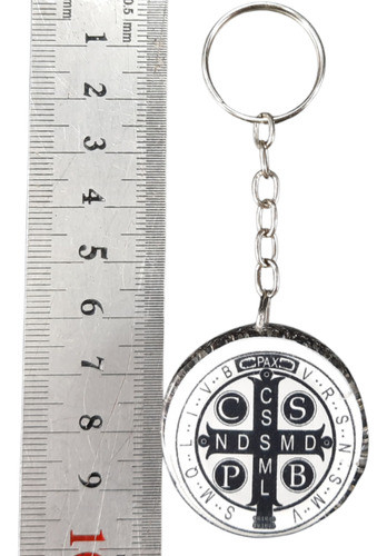 Orgonita Llavero Circular Con Cruz De San Benito 1