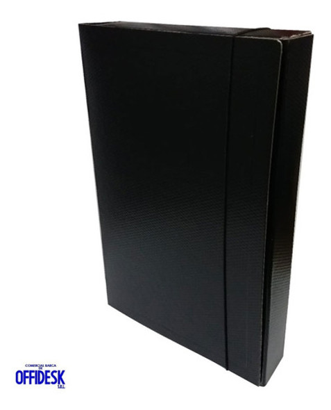 Carpeta Caja Archivo  Oficio Con Elástico Lomo 5,5 Cm Negro 0