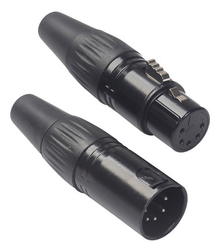 Adaptador Xlr Macho Para Fêmea Preto De 5pinos,conector Jack 0