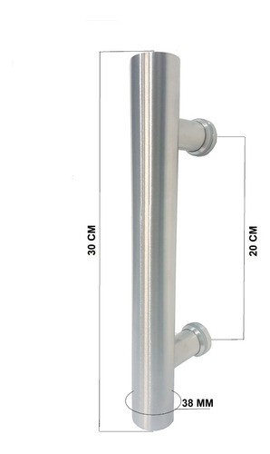Barral Medio Manijon 30 Cm Inoxidable Puerta Madera Metal 1