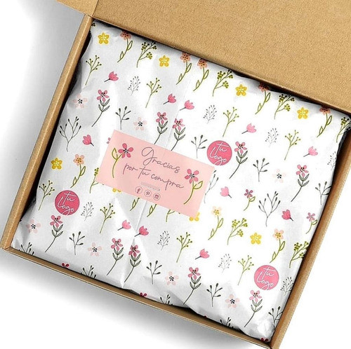 Kit 50 Papel Seda Personalizado 20x50 + Adesivo + Cartao Agd 0