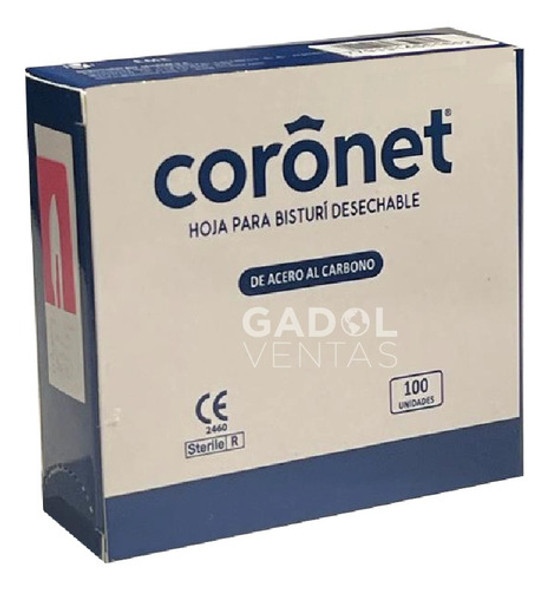 Hojas De Bisturí Coronet Caja X 100 Un. Numero 24 0