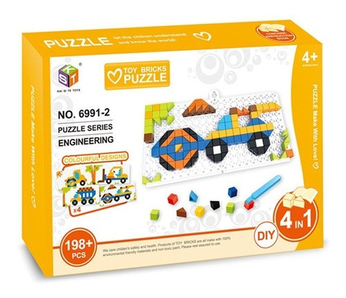 Rompecabezas Ladrillos Puzzle 198 Pz 4 En 1 Vehículos Juego 1