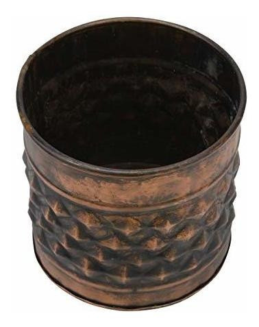 Stonebriar Contenedor De Metal De Cobre Con Textura De Diama 1