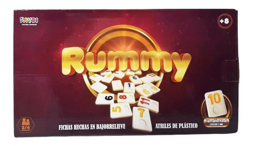 Juego De Mesa Rummy Fichas Bajorrelieve Faydi Lloretoys 0