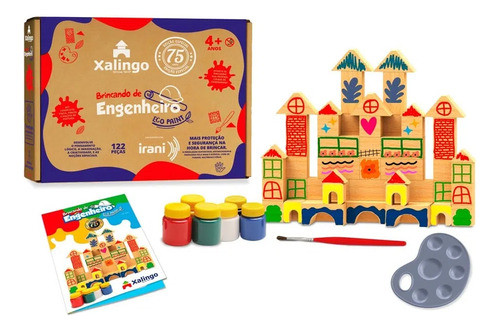 Brincando De Engenheiro Eco Paint 122 Peças Xalingo 0