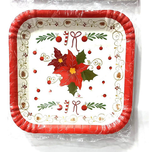 Platos Chicos De Navidad Descartables X8u. 0
