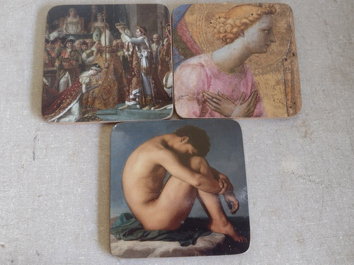 3 Imagem Arte Decoração 10x10 Cm Em Cortiça Importado Raras 0