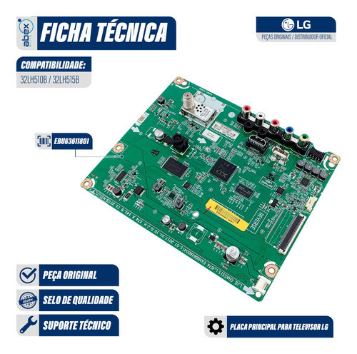 Placa Main Principal Tv LG 32lh510b 32lh515b Ebu63611801 1