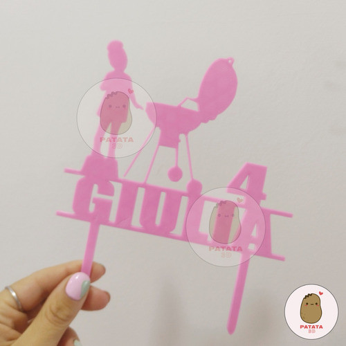 Cake Topper Adorno Torta - Parrilla Asado - Personalizable 1