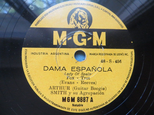Arthur Smith Y Su Agrupacion Dama Española... Disco De Pasta 1
