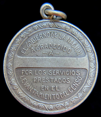 Medalla Argentina. Censo General De Educacion, 1909. 1