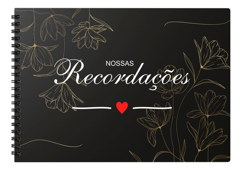 Scrapbook Livro De Assinaturas  A4 Folhas Pretas 0
