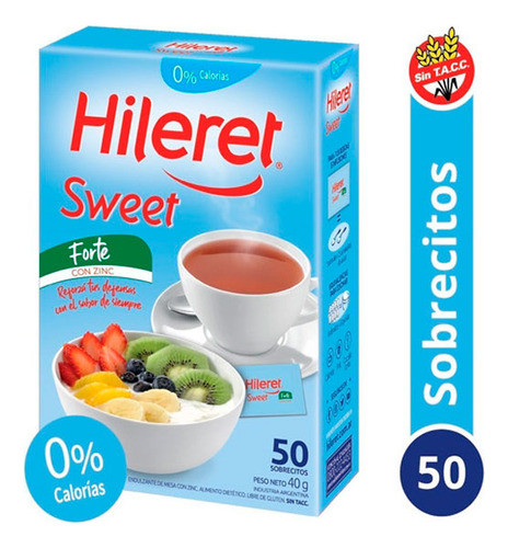 Pack X6 Edulcorante Hileret Sweet 50 Sobres 0