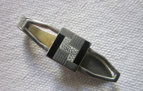 Aprieta Corbata Art Deco Antiguo De Metal Y Esmalte 1