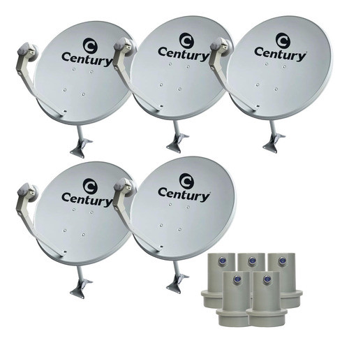 Kit 5 Antena Digital Parabolica Century 60cm Ku + 5 Lnbf 0