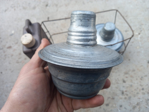 Antiguo Juego De Balizas En Aluminio Con Canasta Metal 1