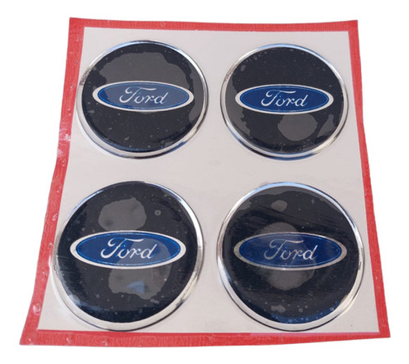 Ford - Juego Logos Llantas 55 Mm Diámetro X 4 0