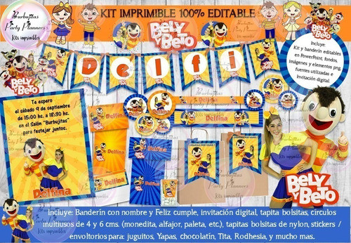 Kit Imprimible Candy Bar Bely Y Beto 100% Editable 0