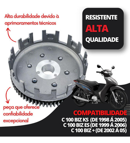 Campana De Embreagem C 100 Biz Ks C 100 Biz Es C 100 Biz + 1