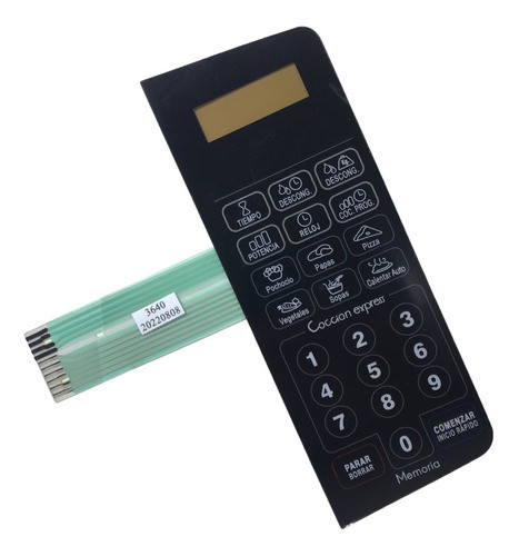 Frente Membrana Teclado Microondas Para Bgh B120 B 120 0