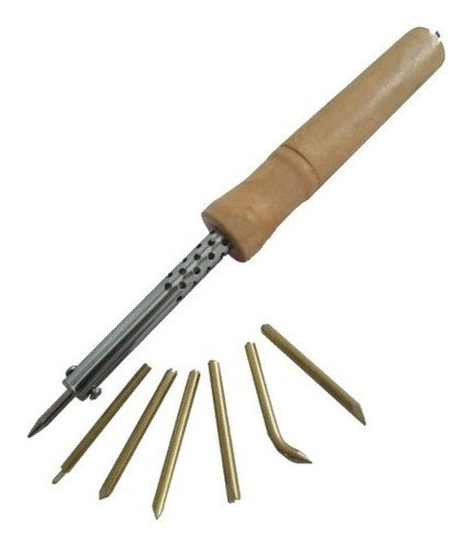Pirograbador 6 Puntas Soldador Lapiz Madera Corcho Cuero 0