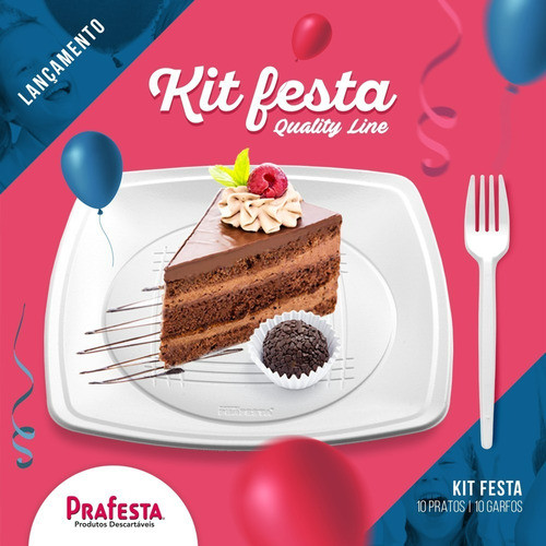 Kit Festa Sobremesa Q.line Pratos E Garfos - P/30 Pessoas 1